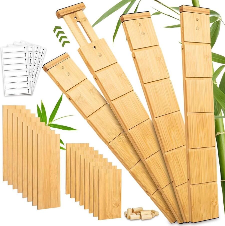 Ladeverdeler van bamboe verstelbare organizers uitbreidbaar 43-56 cm