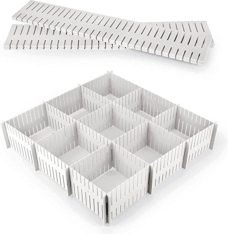 Ladeverdeler voor opslag 36 stuks verstelbare ladeverdeler voor ondergoed en sokken 324 x 7 cm