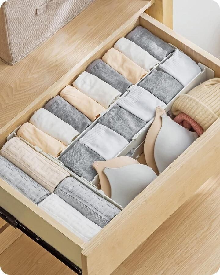 Ladeverdelers 4-pack Dressoirlade-organizers Uitbreidbaar Keukengerei Kleding Keuken Badkamer Slaapkamer Kantoor Dressoir Verdelers (326-55cm)