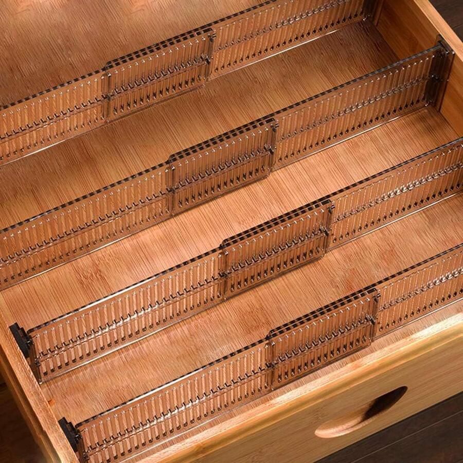 Ladeverdelers 4-pack lade-organizers voor keukengerei kleding badkamer 4 stuks uitbreidbaar