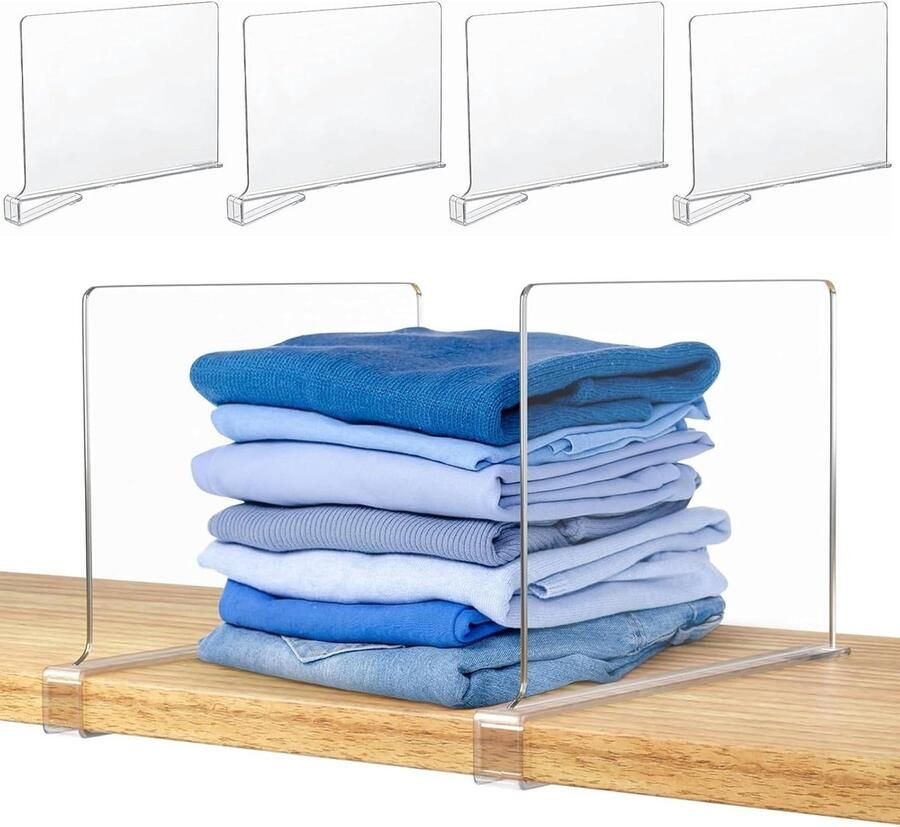 Ladeverdelers 4 stuks transparant acryl kledingkast boekenplanken keukenkasten
