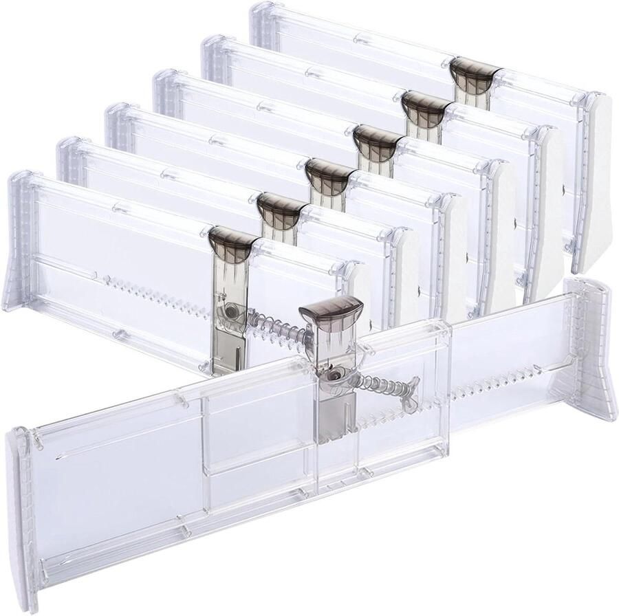 Ladeverdelers Set Verstelbaar 6 stuks Transparant Kunststof 27 5-43 5 cm