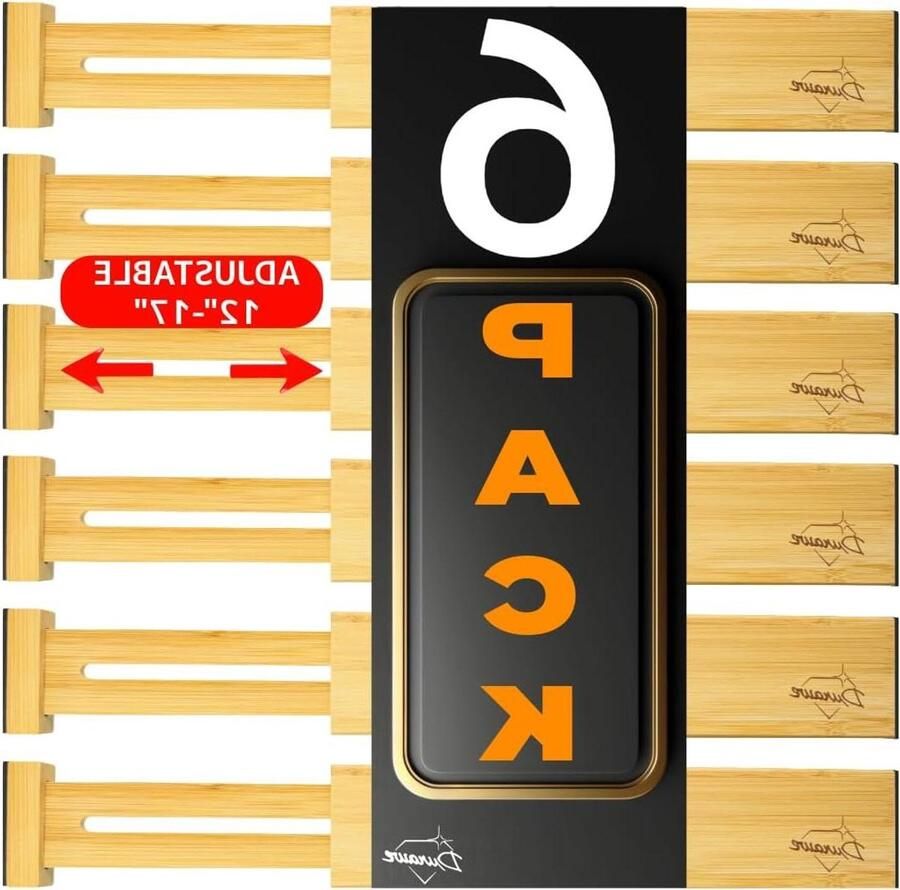 Ladeverdelers van bamboe voor ladeopslag met verstelbare en uittrekbare veer (30-43 cm) ideaal voor keuken slaapkamer commode babyladen en kast