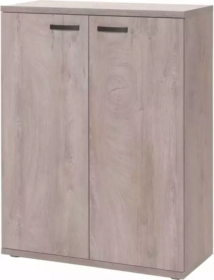 Lage dichte kantoorkast Erasmus Eiken Breedte 90 cm Hoogte 117 cm Diepte 40 cm Met planken Met openslaande deuren