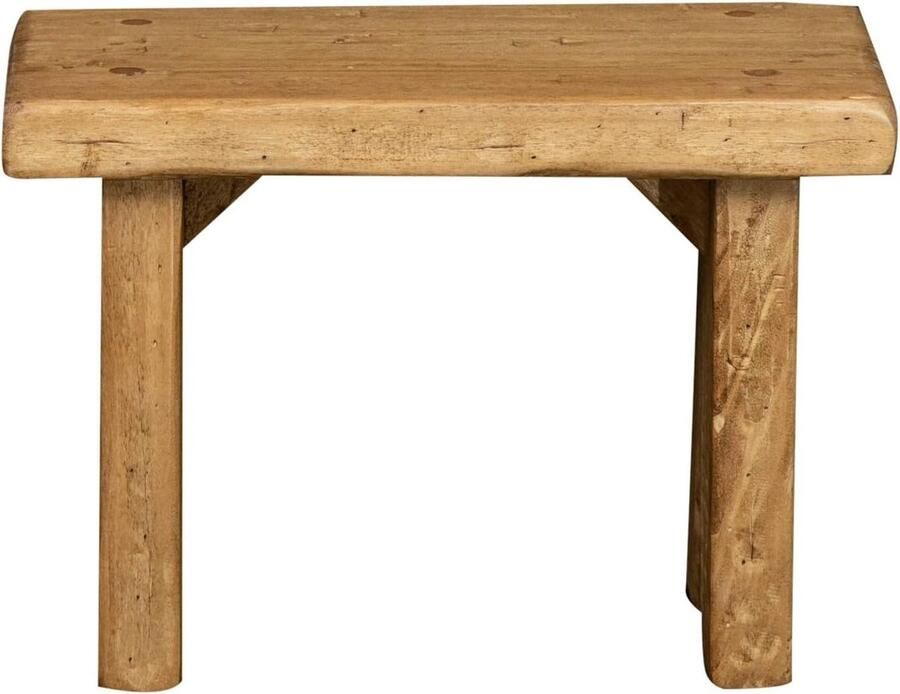 Lage kruk 26 x 13 x 18 cm badkruk houten plank kleine kruk plantenstandaard Houten kruk