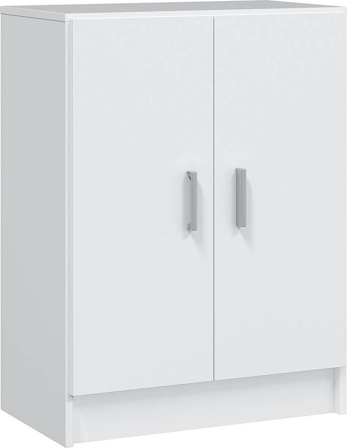 Lage multifunctionele kledingkast 2 deuren Wit 59 cm x 80 cm x 37 cm kledingkast