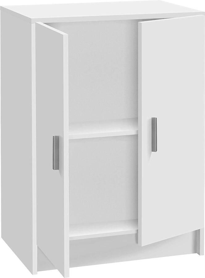 Lage multifunctionele kledingkast 2 deuren witte kleur afmetingen 59 cm x 80 cm x 37 cm Kledingkast - Foto 2