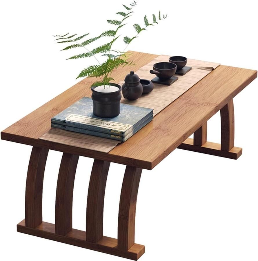 Lage Tatami Salontafel Japanse Stijl Woonkamer Zen Drijvende Tafel Cocktail Tafel Venster Tafel Bruin 100x37x31cm
