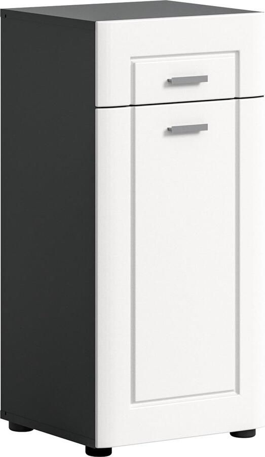 Rootz Living Rootz Lago Badkamermeubel Grijs Houtmateriaal Grijze Ladekast Duurzaam Ca. 40x82x34 cm