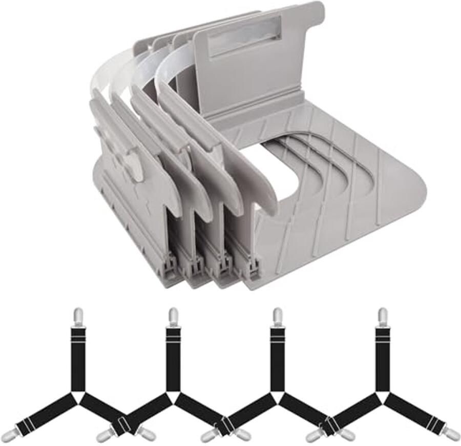 Lakenhouder Set van 4 Bedlakriemen voor Strak en Stevig Beddegoed