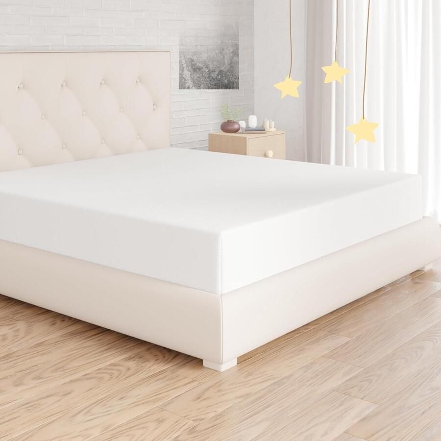 Lakens 2 persoons- Hoeslaken 100% Katoen -180X200 cm met ruime hoek van 35cm Geschikt voor boxspring matras Wit - Foto 2