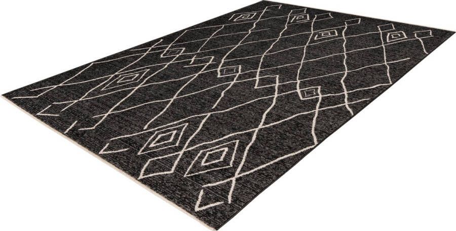 Lalee Agadir- vloerkleed- ruitendesign- Scandinavisch- berber style- modern- 120x170 cm grafiet antraciet