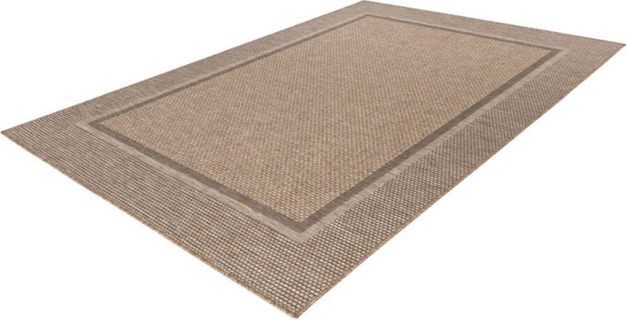 Lalee Costa- sisal look- ibiza vloerkleed- buitentapijt- in en outdoor- flatwave- laagpolig- vlecht- inheems motief- waterbestendig- tuin kleed- 160x230 cm beige