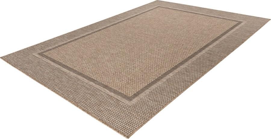 Lalee Costa- sisal look- ibiza vloerkleed- buitentapijt- in en outdoor- flatwave- laagpolig- vlecht- inheems motief- waterbestendig- tuin kleed- 80x150 cm beige