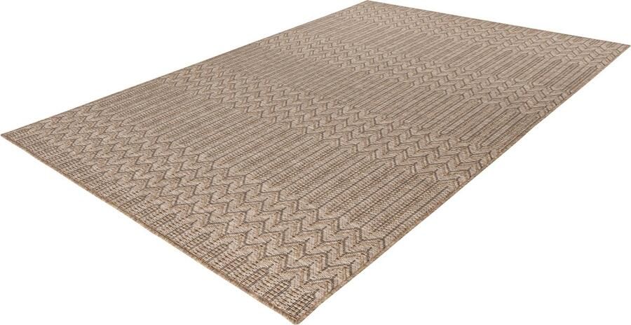 Lalee Costa- sisal look- ibiza vloerkleed- buitentapijt- in en outdoor- flatwave- laagpolig- vlecht- inheems motief- waterbestendig- tuin kleed- 160x230 cm beige