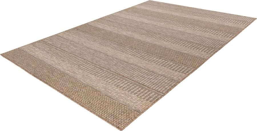 Lalee Costa- sisal look- ibiza vloerkleed- buitentapijt- in en outdoor- flatwave- laagpolig- vlecht- inheems motief- waterbestendig- tuin kleed- 80x150 cm beige