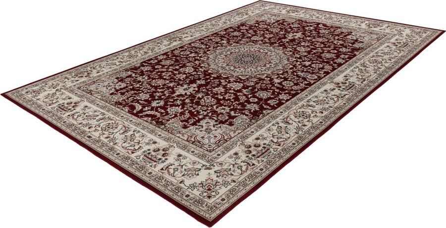 Lalee Dunya klassieke vloerkleed digitaal geprint karpet perziche motief laagpolige tapijt antislip rug wasbaar 80x150 cm rood