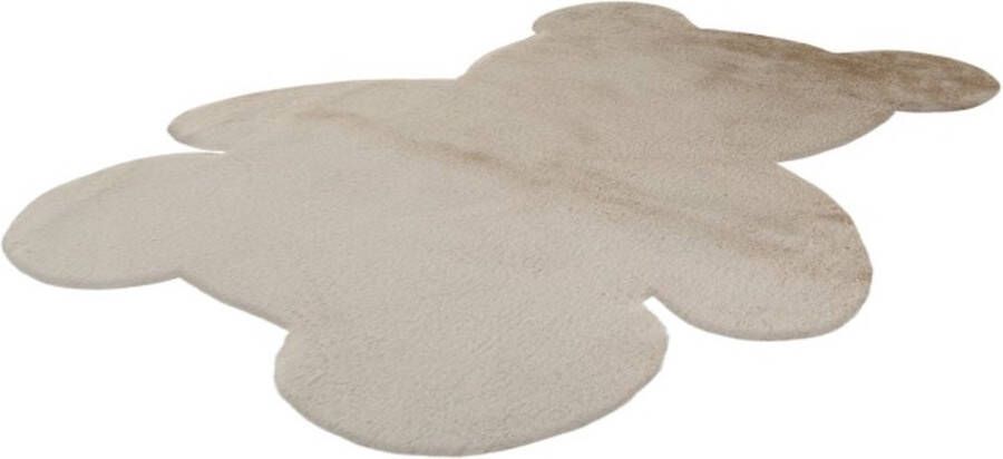Lalee Emotion Kids- kindervloerkleed- fluffy- kinder tapijt- beer vorm- beige- 90x110cm beige