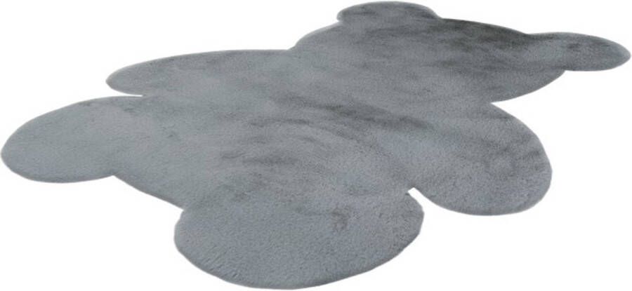 Lalee Emotion Kids- kindervloerkleed- fluffy- kinder tapijt- beer vorm- zilver- 90x110cm zilver