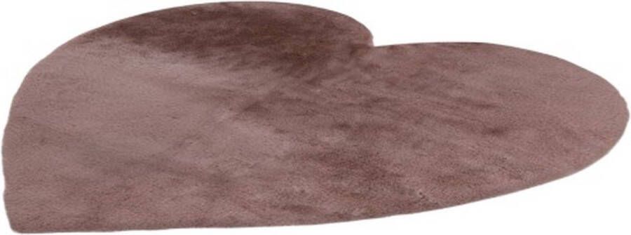 Lalee Emotion Kids- kindervloerkleed- fluffy- kinder tapijt- hartje vorm- Roze- 100x100cm pink