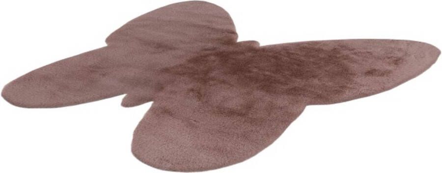 Lalee Emotion Kids- kindervloerkleed- fluffy- kinder tapijt- vlinder- roze- 100x100cm pink
