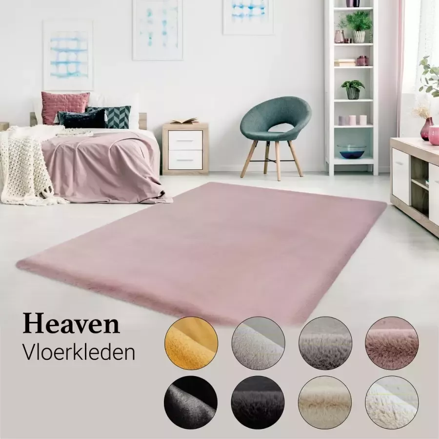 Lalee Heaven Vloerkleed Tapijt – Karpet Hoogpolig Superzacht Fluffy Shiny- Silk look- rabbit- 120x170 cm grafiet antraciet