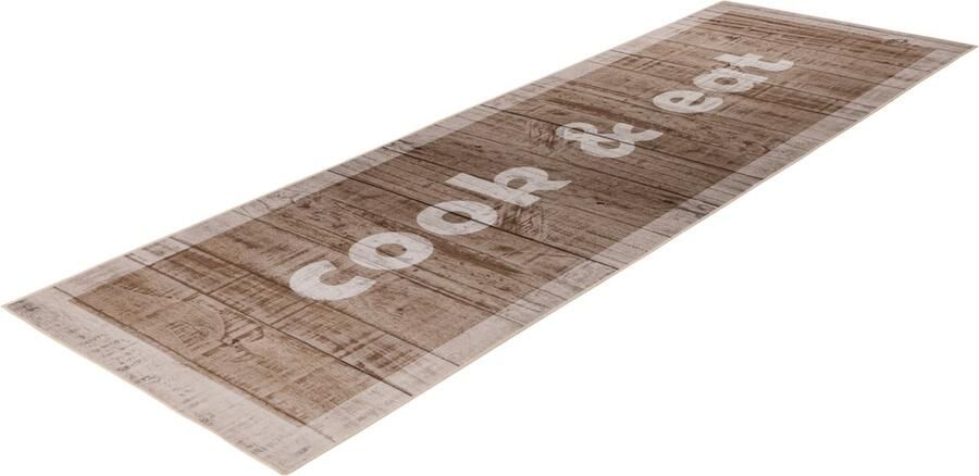 Lalee Luna keuken loper met antislip rug keuken tapijt wasmachine wasbaar 60x180 cm beige COOK