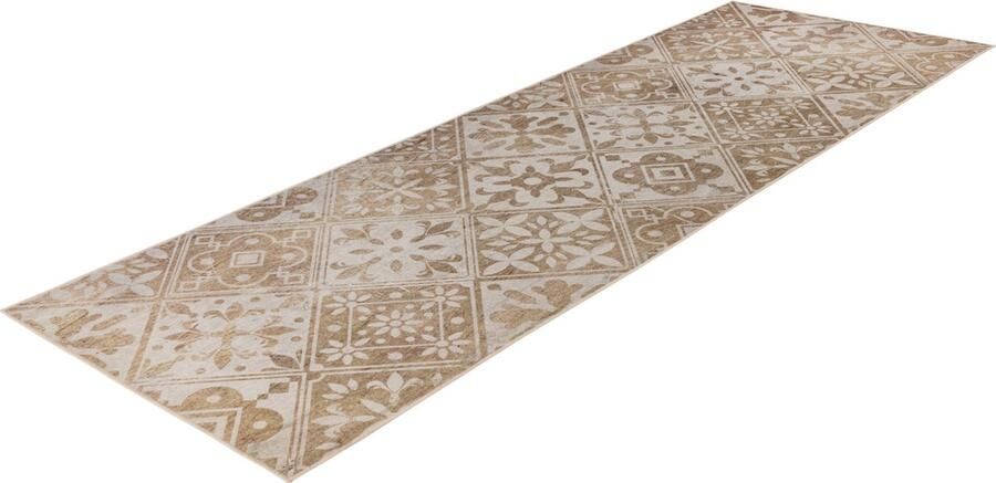 Lalee Luna keuken loper met antislip rug keuken tapijt wasmachine wasbaar 60x180 cm beige