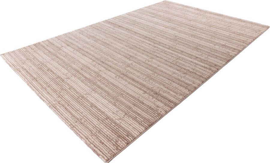 Lalee Palma Vloerkleed Superzacht Dropstitch Tapijt Karpet gestreept uni laagpoolig 160x230 cm beige
