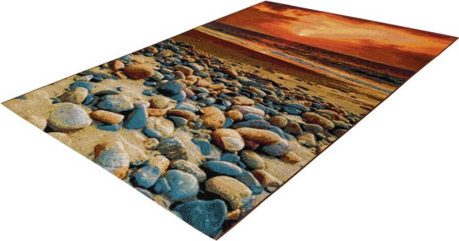 Lalee Summer Vloerkleed Outdoor indoor- Buitengebruik Flatwave tuin -sunset kleed strand Tapijt rotsen Karpet 160x230 cm- multi terra