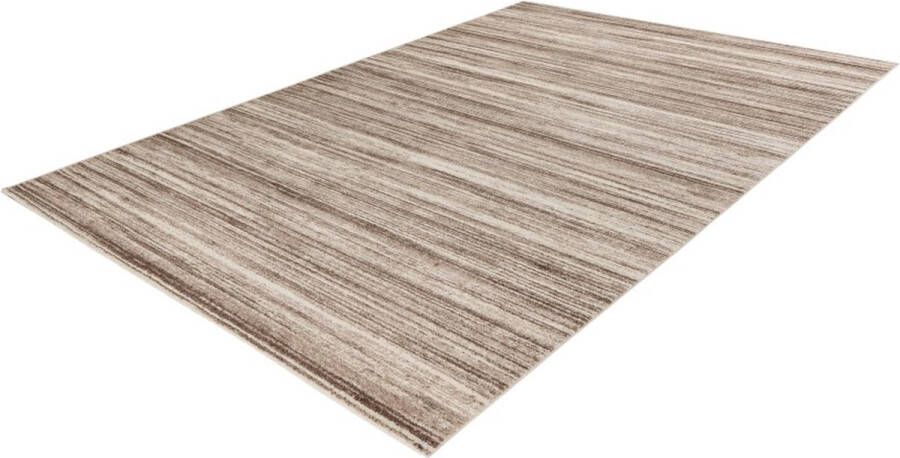 Lalee trendy- modern- laagpolig- vloerkleed- vintage- ruiten- strepen dessin- laag- hip en trendy- karpet- tapijt- 120x170 cm beige bruin