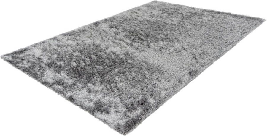 Lalee Twist Handgemaakt Hoogpolig Vloerkleed – mart visser stijl effen Tapijt – Karpet 120x170 cm zilver