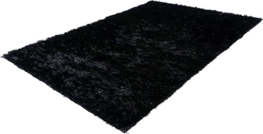 Lalee Twist Handgemaakt Hoogpolig Vloerkleed – mart visser stijl effen Tapijt – Karpet 120x170 cm zwart