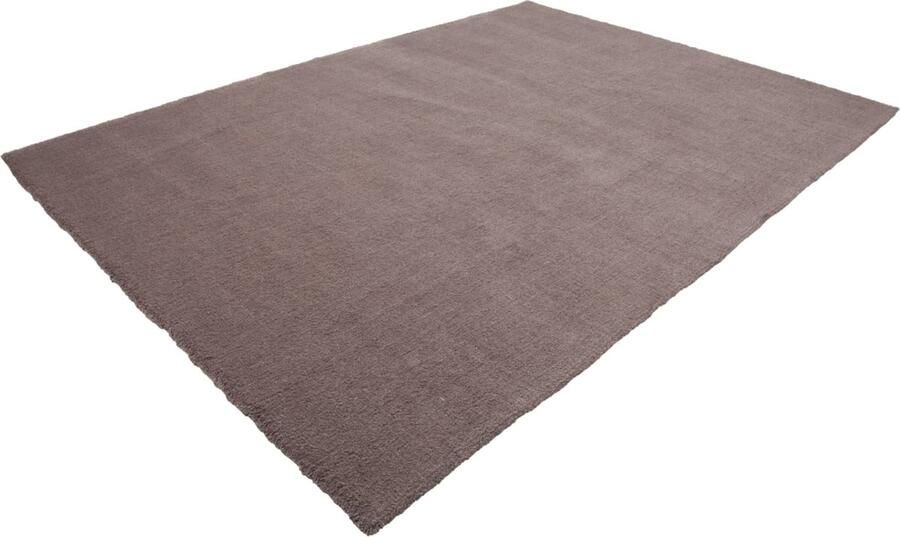 Velluto Handgemaakt Hoogpolig shaggy uni Vloerkleed – Vloer kleed effen Tapijt – Karpet 80x150 taupe