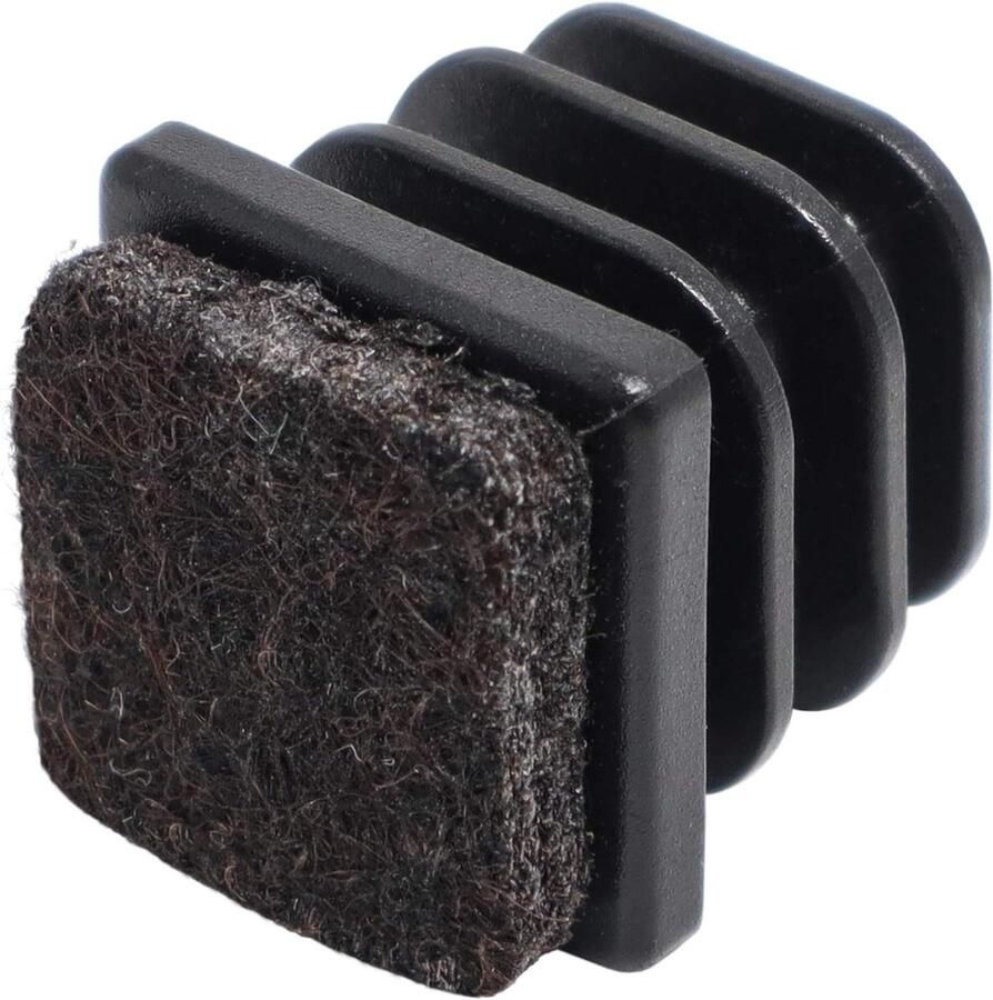 Lamellenstoppen met vilt zwart 20 x 20 mm Set van 4