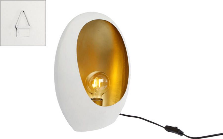 Lampen Tafellamp pim Wit goud Metaal 27x16x38cm