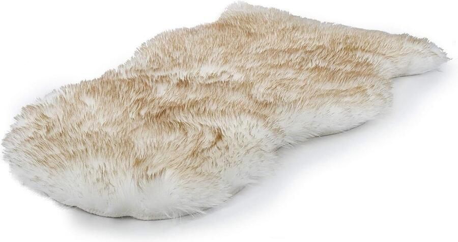 60 x 90 cm langharig bontlook lamsvacht tapijt gezellig schapenvacht bedkleed wit