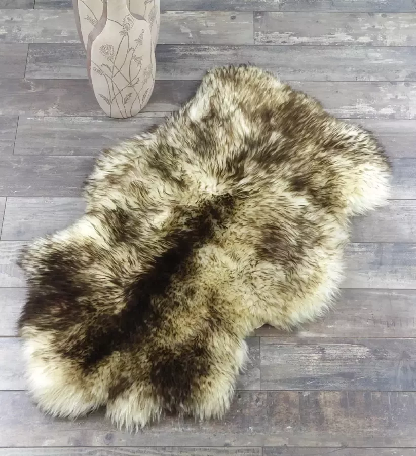 Lamsvachtje Vloerkleed Mouflon Luxe Uitstraling Uniek 100% ECHT Schapenvachtje 115 x 65 cm Prachtig Vol Haar Zitkussen Bankbedekking
