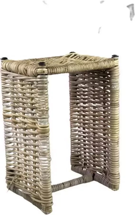 Landelijk Riviera Stijl bijzettafel Nachtkastje Zuil Sokkel laag Decoratieve Bijzettafel Rotan 25 x 30 x 45 cm