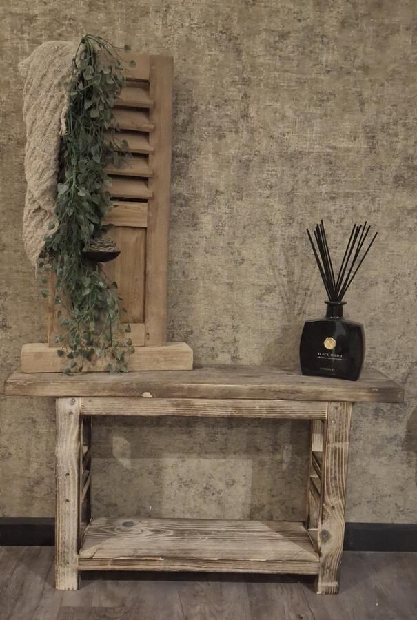 Landelijke Sidetable Kansas gebruikt steigerhout gebrand voor landelijke look