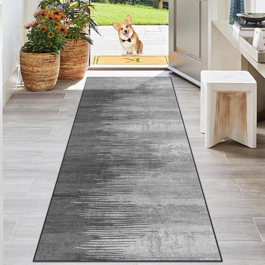 Lange hal loper vloerkleed voor entree en badkamer wasbaar en antislip
