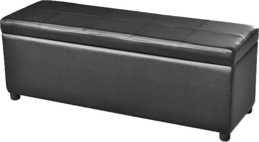 Lange Opslagbank Hout Zwart Multifunctionele Opberger en Zitmeubel