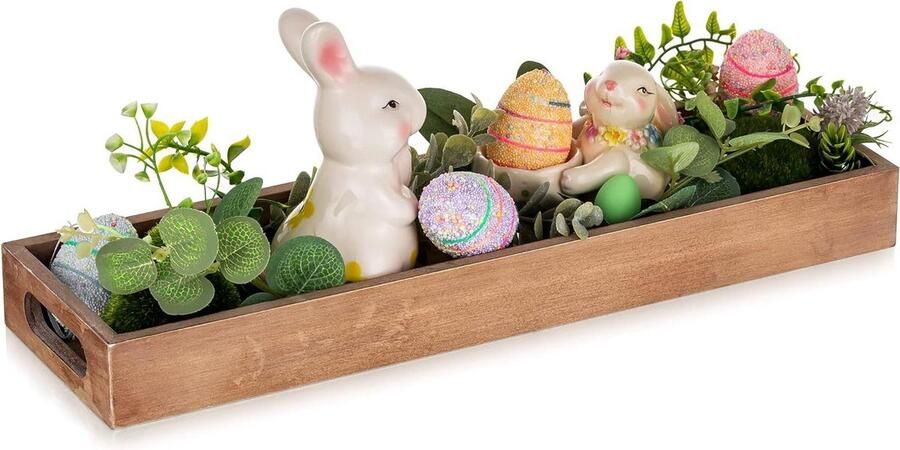 Lange Smalle Rechthoekige Tray voor Home Decor Decoratieve Rechthoekige Kaarsenhouder Tray Wit Centerpiece Dienblad met Gouden Handvatten Eettafel Koffiebar Woonkamer