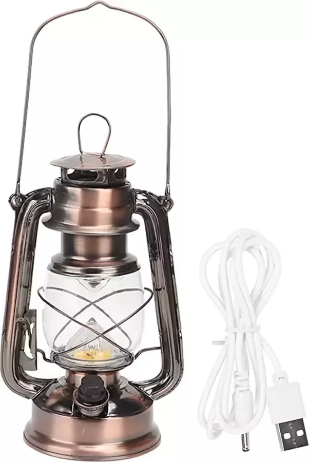 Lantaarn led -camping verlichting -stormlamp 27.5CM(Size L)- Stormlantaarn- windlicht led olielamp retro stijl op batterijen Dimbare tafellamp Nachtlampje