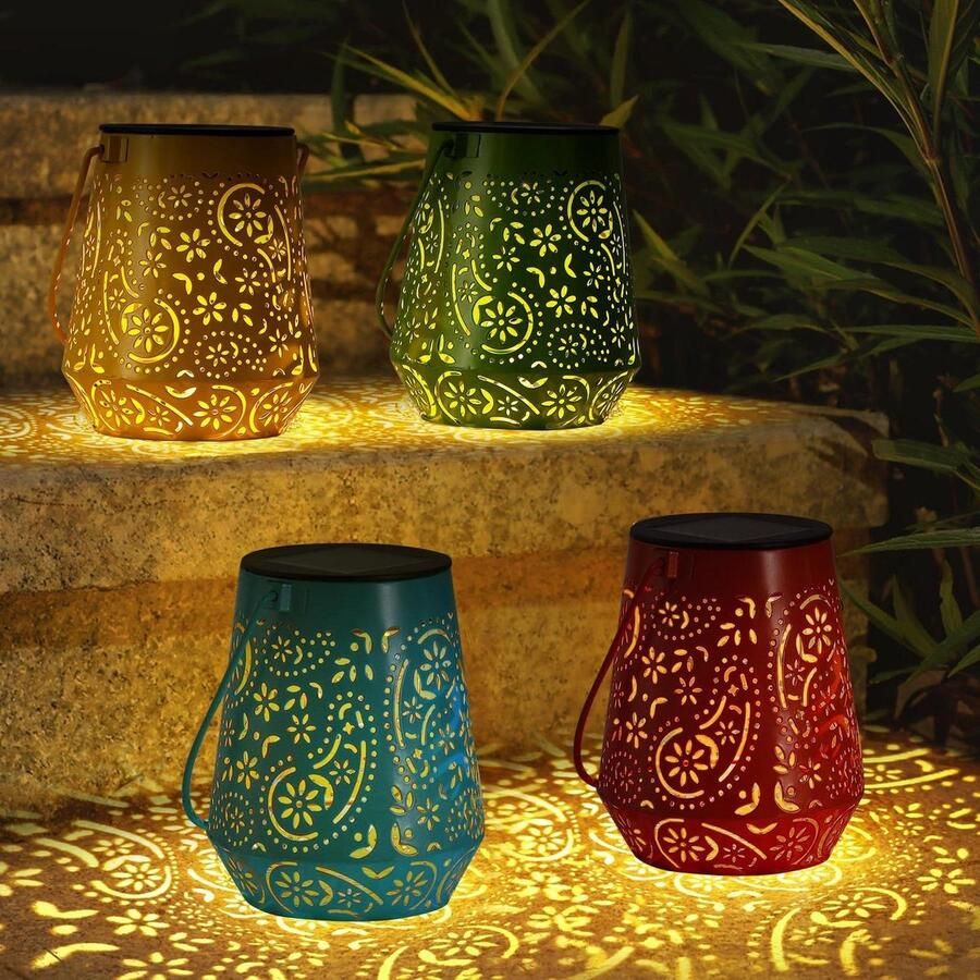 Lantaarn op zonne-energie Buitenverlichting decoratief 4 kleuren Waterdicht IP44 Tafellamp terras binnenplaats Hek oprit