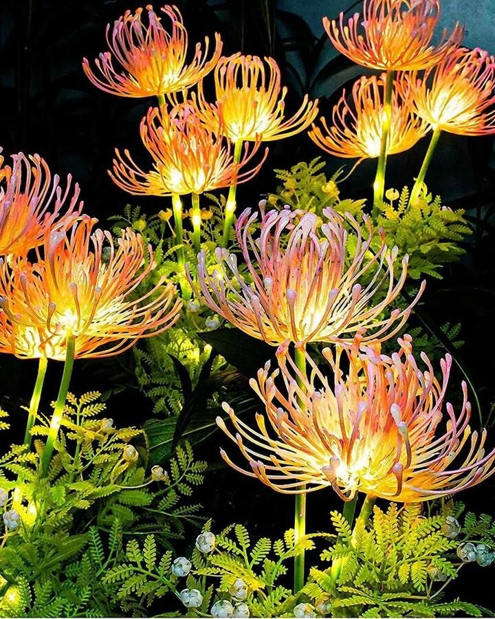 Lantaarn Tuinverlichting op zonne-energie voor buiten 4 stuks lampen op zonne-energie voor buiten tuin bloemen waterdicht zonnelicht met 3 bloemen voor gazon terras balkon