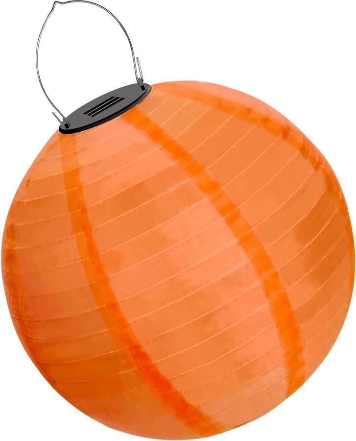 Lantaarn weerbestendig nylon hangende tuin lantaarn papieren lampion lampen in bolvorm lichtketting voor tuin terras bruiloft (oranje)