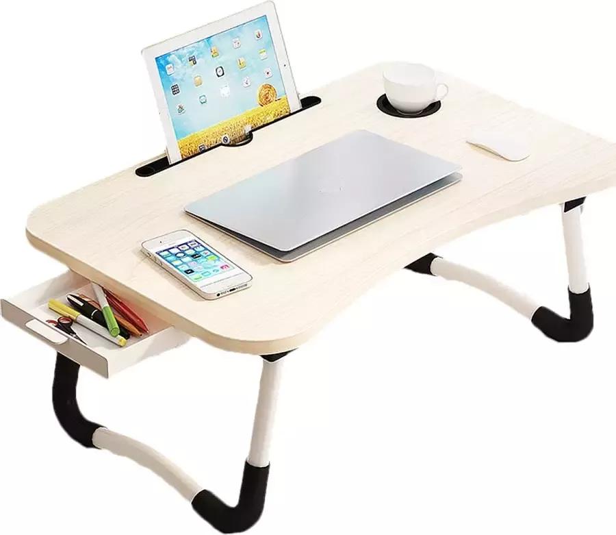 Laptopstandaard Laptoptafel Schoottafel Bedtafel Esdoorn 60 x 40 x 28cm-Kerst