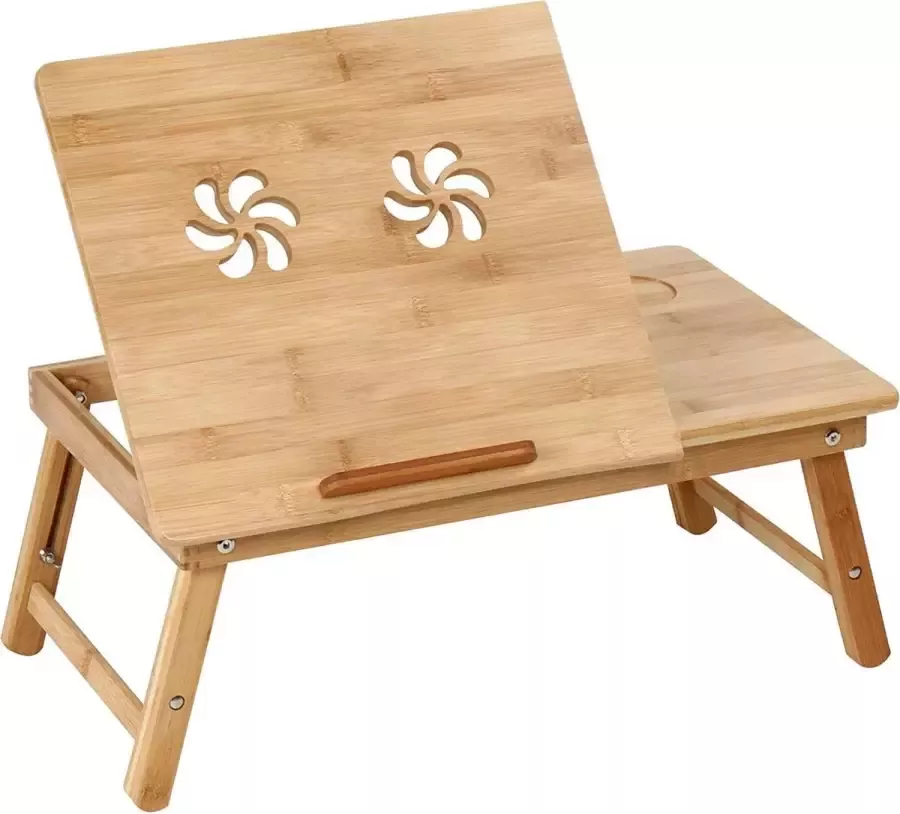 Laptoptafel Bamboe 55 x 35 x 29 cm- 5 standen verstelbaar