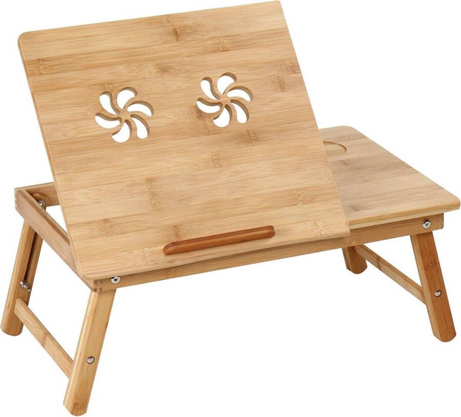 Laptoptafel Bamboe 55 x 35 x 29 cm- 5 standen verstelbaar